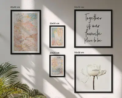 Set di 5 quadri con fiori astratti e slogan