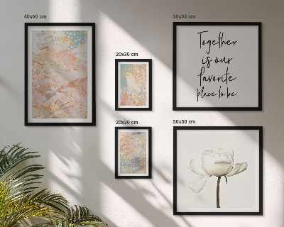Set di 5 quadri Fiori astratti con slogan