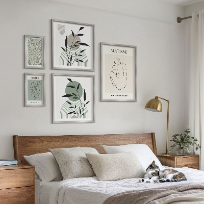 Polittico con cornice Eleganti grafiche vegetali