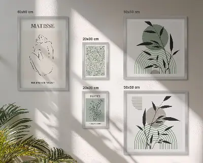 Polittico con cornice con eleganti grafiche vegetali