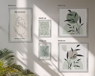 Polittico con cornice Eleganti grafiche vegetali