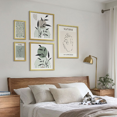 Polittico con cornice Eleganti grafiche vegetali