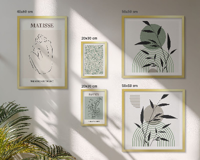 Polittico con cornice Eleganti grafiche vegetali