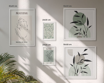 Polittico con cornice Eleganti grafiche vegetali