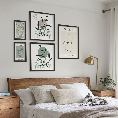 Polittico con cornice Eleganti grafiche vegetali