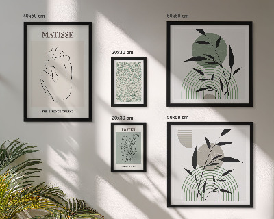 Polittico con cornice Eleganti grafiche vegetali