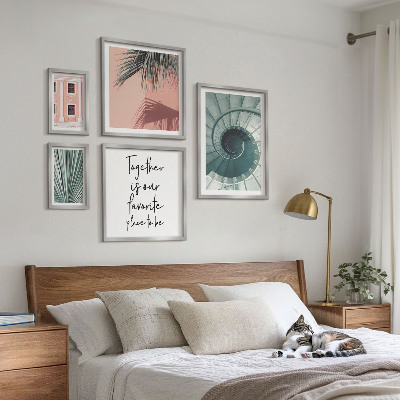 Set di 5 quadri Eleganti interni geometrici