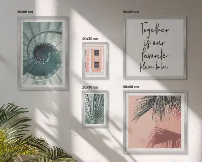 Set di 5 quadri con eleganti interni geometrici