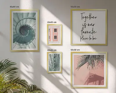 Set di 5 quadri con eleganti interni geometrici