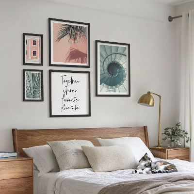 Set di 5 quadri Eleganti interni geometrici