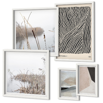 Set di quadri incorniciati Arte naturalistica minimalista