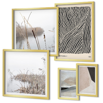 Set di quadri incorniciati Arte naturalistica minimalista