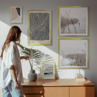 Set di quadri incorniciati Arte naturalistica minimalista