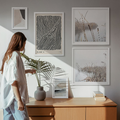 Set di quadri incorniciati Arte naturalistica minimalista