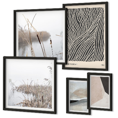 Set di quadri incorniciati Arte naturalistica minimalista