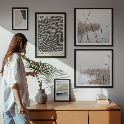 Set di quadri incorniciati Arte naturalistica minimalista