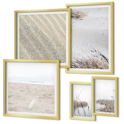 Set di 5 quadri con motivi minimalisti da spiaggia