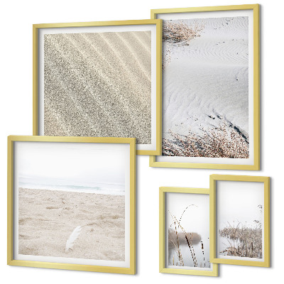 Set di 5 quadri Motivi minimalisti da spiaggia