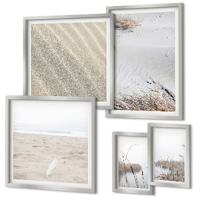 Set di 5 quadri Motivi minimalisti da spiaggia