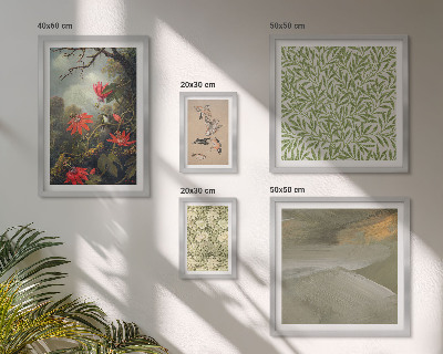 Set di 5 quadri Fiori, uccelli, motivi naturali