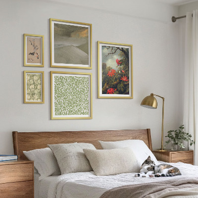 Set di 5 quadri Fiori, uccelli, motivi naturali