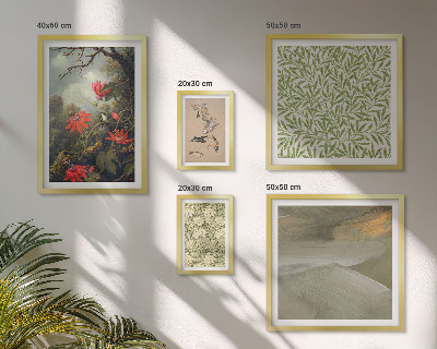 Set di 5 quadri Fiori, uccelli, motivi naturali