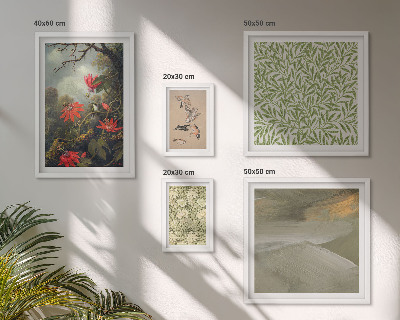 Set di 5 quadri Fiori, uccelli, motivi naturali