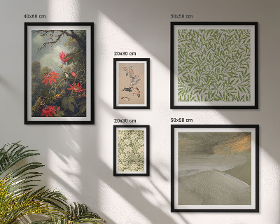 Set di 5 quadri Fiori, uccelli, motivi naturali