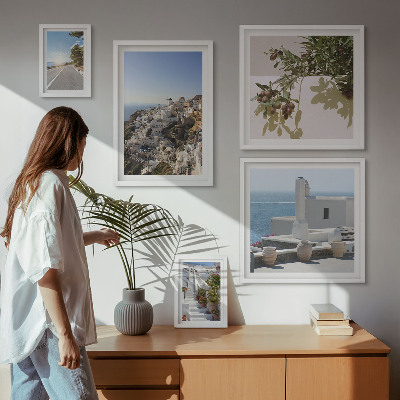 Set di quadri incorniciati Panorami pittoreschi di Santorini