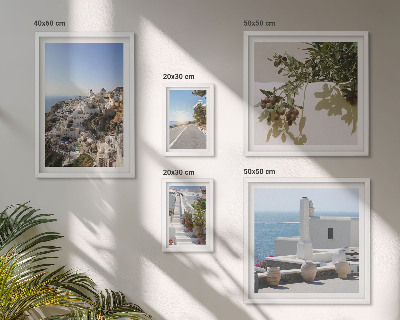 Set di quadri incorniciati Panorami pittoreschi di Santorini