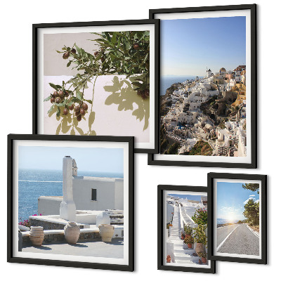 Set di quadri incorniciati Panorami pittoreschi di Santorini