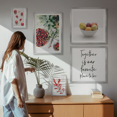 Polittico con cornice Composizioni di frutta e piante
