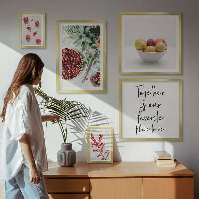 Polittico con cornice Composizioni di frutta e piante