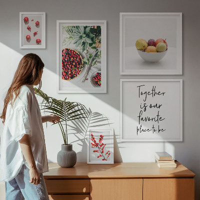 Polittico con cornice Composizioni di frutta e piante