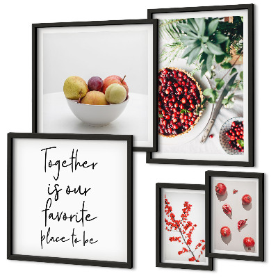 Polittico con cornice Composizioni di frutta e piante