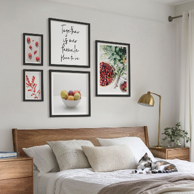 Polittico con cornice Composizioni di frutta e piante