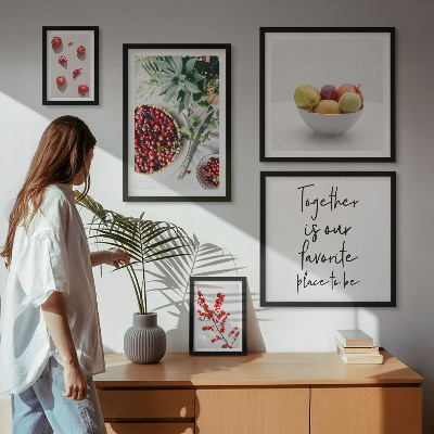 Polittico con cornice Composizioni di frutta e piante
