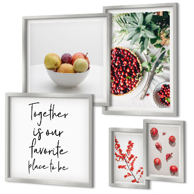Polittico con cornice Composizioni di frutta e piante