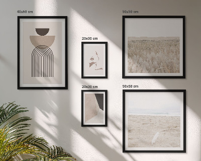 Polittico con cornice Paesaggi astratti eleganti