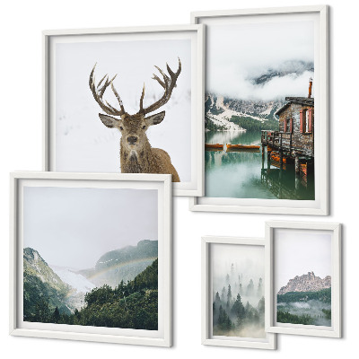 Set di 5 quadri Paesaggi naturali di montagna