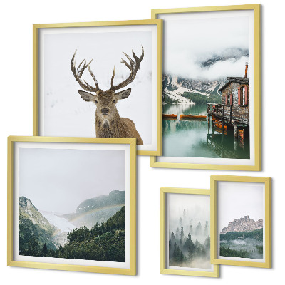 Set di 5 quadri Paesaggi naturali di montagna