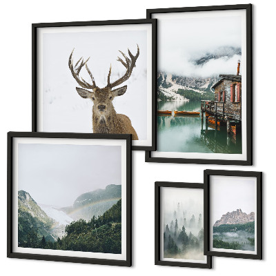 Set di 5 quadri Paesaggi naturali di montagna