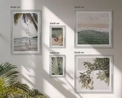 Polittico con cornice spiagge tropicali all'insegna dell'armonia con la natura