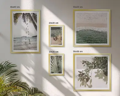 Polittico con cornice spiagge tropicali all'insegna dell'armonia con la natura