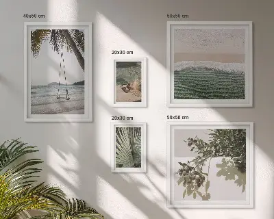 Polittico con cornice spiagge tropicali all'insegna dell'armonia con la natura
