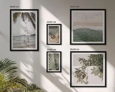 Polittico con cornice spiagge tropicali all'insegna dell'armonia con la natura