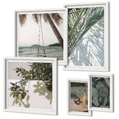 Set di quadri incorniciati Piante tropicali rilassanti