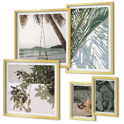 Set di quadri incorniciati Piante tropicali rilassanti