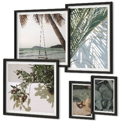 Set di quadri incorniciati Piante tropicali rilassanti