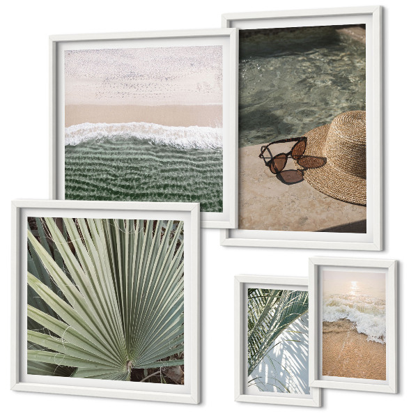 Set di quadri incorniciati Eleganti temi acquatici per le vacanze